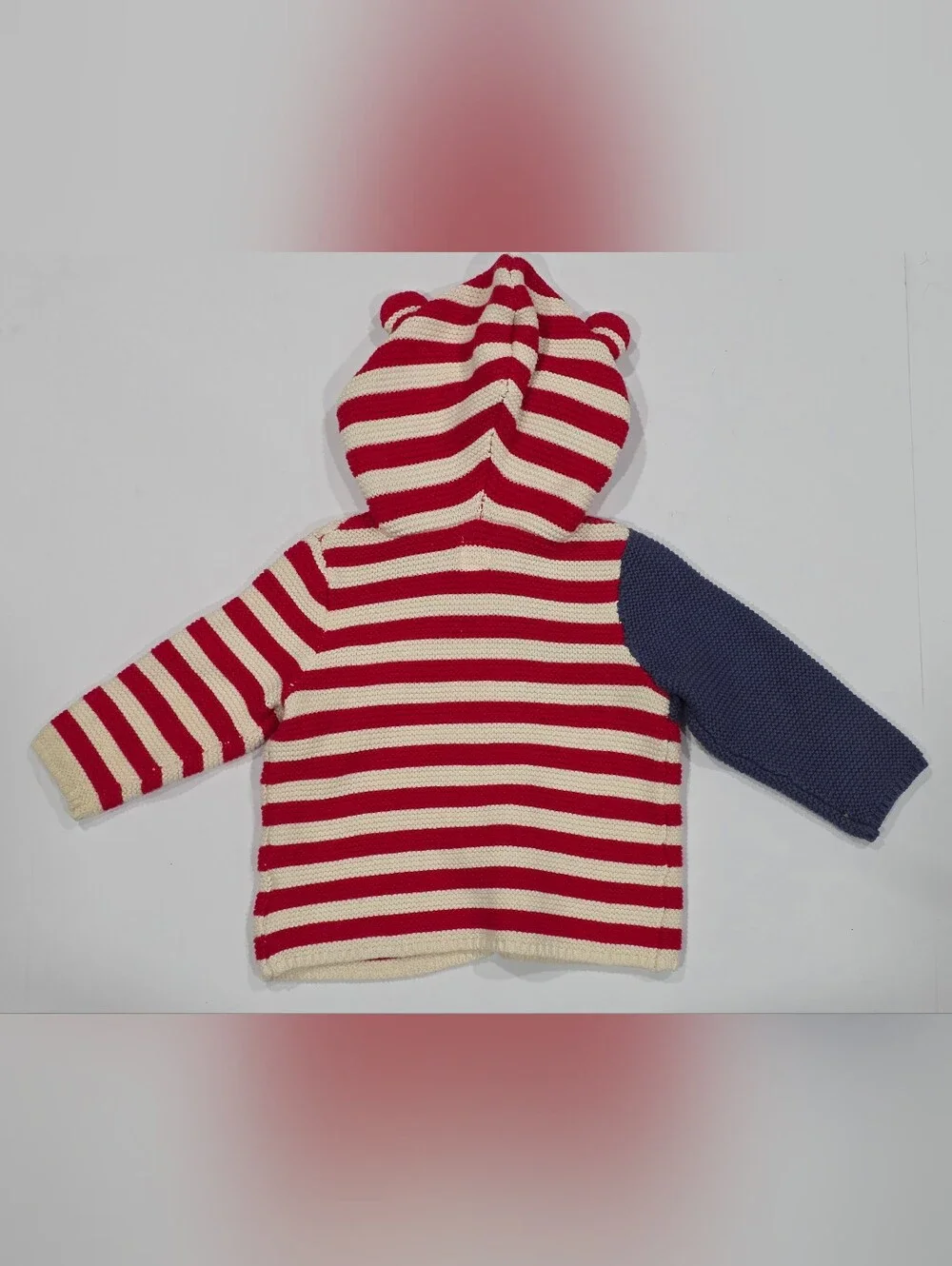 GAP Red White and Blue Striped American Flag Knit Hoodie